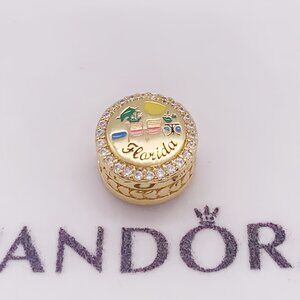 Pandora Beach Flamingo Florida Charm Gold-Plated